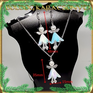 Ékszerek-szettek: karácsonyi angyalkás fülbevaló-medál-nyaklánc nemes acél/orvosi fém S-KA24-4 - ékszer - ékszerszett - Meska.hu Ékszerek-szettek: karácsonyi angyalkás fülbevaló-medál-nyaklánc nemes acél/orvosi fém S-KA24-4 - ékszer - ékszerszett - Meska.hu