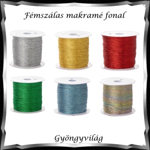 Ékszerkellék: makramé zsinór FSZ02-0,4 0,4mm-es fémszálas több színben, Kellékek & szerszámok, Ékszerkellék, Ékszerkészítés, MESKA