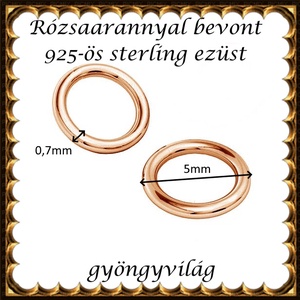 925-ös sterling ezüst ékszerkellék: karika zárt ESZK Z 5x0,7rg 2db/csomag - kellékek & szerszámok - gyöngyfűzés kellékek - szerelőkarika - Meska.hu