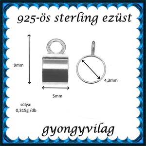 925-ös sterling ezüst ékszerkellék: medáltartó, medálkapocs EMT 37 - kellékek & szerszámok - gyöngyfűzés kellékek - egyéb alkatrész - Meska.hu
