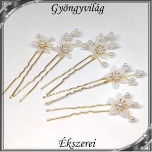 Ékszerek-hajdíszek, hajcsatok: Esküvői, menyasszonyi, alkalmi hajdísz, S-H-SZ02a, Esküvő, Hajdísz, Kontydísz & Hajdísz, Ékszerkészítés, Gyöngyfűzés, gyöngyhímzés, MESKA