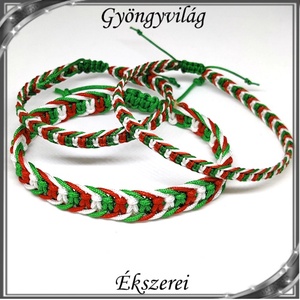 Ékszerek-karkötők: Makramé nemzeti színű karkötő SK-M FM03 16-01-34, Ékszer, Karkötő, Fonott karkötő, Csomózás, MESKA