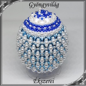 Gyöngyből készített húsvéti tojás S-HÚ01-1, Otthon & Életmód, Dekoráció, Asztal és polc dekoráció, Asztaldísz, Gyöngyfűzés, gyöngyhímzés, MESKA