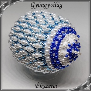 Gyöngyből készített húsvéti tojás S-HÚ01-1 - otthon & életmód - dekoráció - asztal és polc dekoráció - asztaldísz - Meska.hu