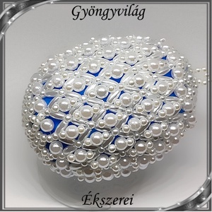 Gyöngyből készített húsvéti tojás S-HÚ01-3 - otthon & életmód - dekoráció - asztal és polc dekoráció - asztaldísz - Meska.hu