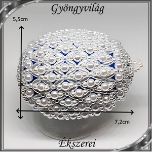 Gyöngyből készített húsvéti tojás S-HÚ01-3 - otthon & életmód - dekoráció - asztal és polc dekoráció - asztaldísz - Meska.hu