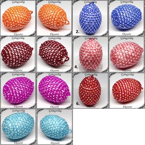 Gyöngyből készített húsvéti tojás S-HÚ02  1db/csomag - otthon & életmód - dekoráció - asztal és polc dekoráció - asztaldísz - Meska.hu