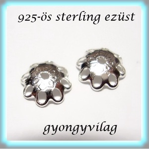 925-ös sterling ezüst gyöngykupak    EGYK 34-6 2db/csomag, Kellékek & szerszámok, Gyöngyfűzés kellékek, Fém köztesek, Ékszerkészítés, MESKA