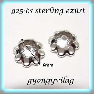 925-ös sterling ezüst gyöngykupak    EGYK 34-6 2db/csomag - kellékek & szerszámok - gyöngyfűzés kellékek - fém köztesek - Meska.hu