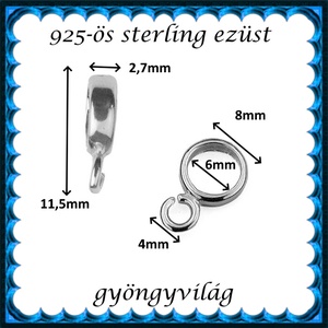 925-ös sterling ezüst ékszerkellék: medáltartó, medálkapocs EMT 51 - kellékek & szerszámok - ékszerkellék - medáltartó, medálkapocs - Meska.hu