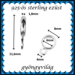 925-ös sterling ezüst ékszerkellék: medáltartó, medálkapocs EMT 52 - kellékek & szerszámok - ékszerkellék - medáltartó, medálkapocs - Meska.hu