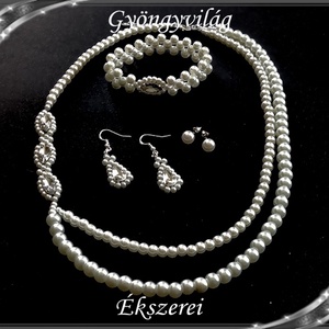 Esküvői, menyasszonyi, alkalmi ékszer szett,  SSZE925-TEK02-1-2 FEHÉR - esküvő - ékszer - ékszerszett - Meska.hu