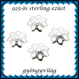925-ös sterling ezüst ékszerkellék: gyöngykupak EGYK 19-5 4db/csomag, Kellékek & szerszámok, Gyöngyfűzés kellékek, Gyöngykupak, Ékszerkészítés, MESKA