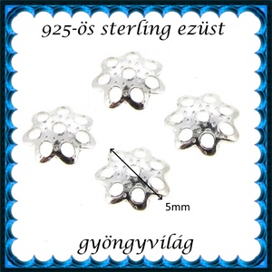 925-ös sterling ezüst ékszerkellék: gyöngykupak EGYK 19-5 4db/csomag - kellékek & szerszámok - gyöngyfűzés kellékek - gyöngykupak - Meska.hu