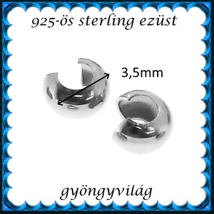 925-ös sterling ezüst ékszerkellék: csomótakaró ECST 01-3,5e - kellékek & szerszámok - gyöngyfűzés kellékek - egyéb alkatrész - Meska.hu