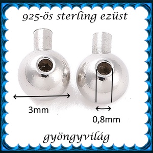 925-ös sterling ezüst ékszerkellék: csomótakaró ECST 12 - kellékek & szerszámok - gyöngyfűzés kellékek - egyéb alkatrész - Meska.hu