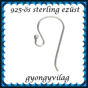  925-ös sterling ezüst ékszerkellék: fülbevalóalap akasztós EFK A 01-1 - Meska.hu