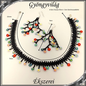 Ékszerek-szettek: gyöngy fülbevaló - nyaklánc szett SSZ-E925-ÜGY01-1-35 - ékszer - ékszerszett - Meska.hu