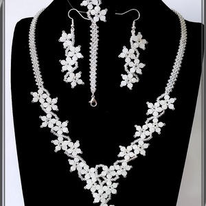 Esküvői, menyasszonyi, alkalmi ékszer szett,  SSZEB-GY02-br white opal - Meska.hu