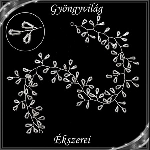 Ékszerek-hajdíszek, hajcsatok: Esküvői, menyasszonyi, alkalmi hajdísz S-H-FÜ22-2-45e - Meska.hu