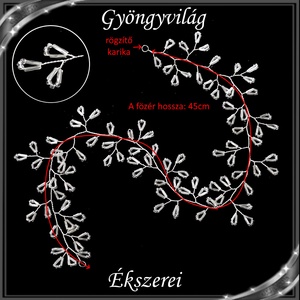 Ékszerek-hajdíszek, hajcsatok: Esküvői, menyasszonyi, alkalmi hajdísz S-H-FÜ22-2-45e - esküvő - hajdísz - kontydísz & hajdísz - Meska.hu
