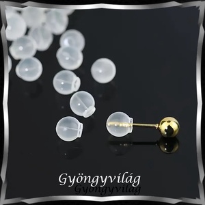 Ékszerkellék: fülbevaló vég/shift BFK-SZ 12 szilikon, 20db - Meska.hu