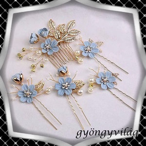 Ékszerek-hajdíszek, hajcsatok: Esküvői, menyasszonyi, alkalmi hajdísz, ES-H-SZ22a 5db-os szett - esküvő - hajdísz - kontydísz & hajdísz - Meska.hu