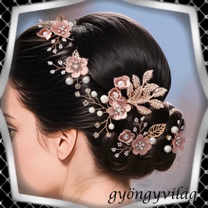 Ékszerek-hajdíszek, hajcsatok: Esküvői, menyasszonyi, alkalmi hajdísz, ES-H-SZ22a 5db-os szet barack - esküvő - hajdísz - kontydísz & hajdísz - Meska.hu