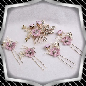 Ékszerek-hajdíszek, hajcsatok: Esküvői, menyasszonyi, alkalmi hajdísz, ES-H-SZ22a 5db-os szet mályva - esküvő - hajdísz - kontydísz & hajdísz - Meska.hu