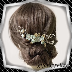 Ékszerek-hajdíszek, hajcsatok: Esküvői, menyasszonyi, alkalmi hajdísz ES-H-FÉ63a fehér - esküvő - hajdísz - fésűs hajdísz - Meska.hu