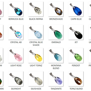 Swarovski kristály medál -16mm-es csepp  több színben  - Meska.hu