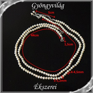 Édesvizi igazgyöngy nyaklánc, ezüst kapoccsal SLE-IG 5x4,5 fehér 2db - ékszer - ékszerszett - Meska.hu