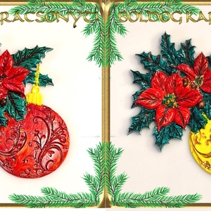 Karácsonyi hűtőmágnes S-KA26-09 több szinben, Otthon & Életmód, Dekoráció, Dísztárgy, Gyöngyfűzés, gyöngyhímzés, Gipszöntés, MESKA