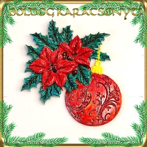 Karácsonyi hűtőmágnes S-KA26-09 több szinben - otthon & életmód - dekoráció - dísztárgy - Meska.hu