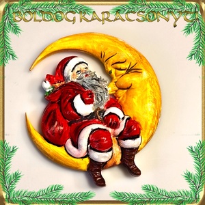 Karácsonyi hűtőmágnes S-KA26-11, Otthon & Életmód, Dekoráció, Dísztárgy, Gyöngyfűzés, gyöngyhímzés, Gipszöntés, MESKA