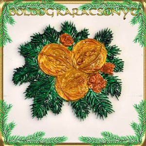 Karácsonyi hűtőmágnes S-KA26-12, Otthon & Életmód, Dekoráció, Dísztárgy, Gyöngyfűzés, gyöngyhímzés, Gipszöntés, MESKA