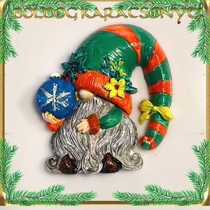 Karácsonyi hűtőmágnes S-KA26-106több szinben - otthon & életmód - dekoráció - dísztárgy - Meska.hu