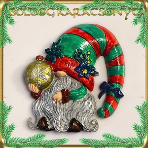 Karácsonyi hűtőmágnes S-KA26-106több szinben - otthon & életmód - dekoráció - dísztárgy - Meska.hu