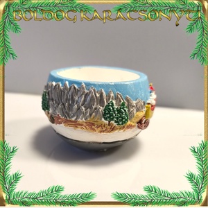 Karácsonyi kaspó S-KA27 02 - otthon & életmód - dekoráció - dísztárgy - Meska.hu