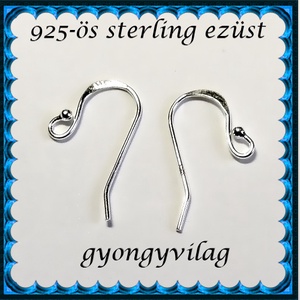  925-ös sterling ezüst ékszerkellék: fülbevalóalap akasztós EFK A 01-3 - Meska.hu