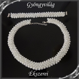 Ékszerek-szettek: Esküvői, menyasszonyi, alkalmi ékszer szett,  SSZEB-GY07-01 bi  white opal - esküvő - ékszer - ékszerszett - Meska.hu