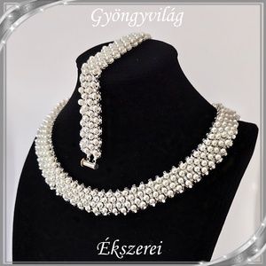 Ékszerek-szettek: Esküvői, menyasszonyi, alkalmi ékszer szett,  SSZEB-GY07-02 üt  fehér - Meska.hu