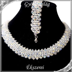 Ékszerek-szettek: Swarovski-ezüst, esküvői, alkalmi ékszer szett,  SSZEB-GY07-03 sw  crystal ab - esküvő - ékszer - ékszerszett - Meska.hu