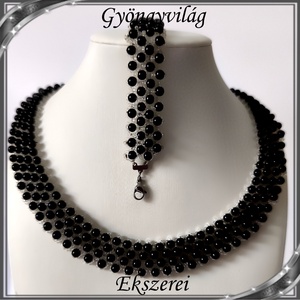 Ékszerek-szettek: Esküvői, menyasszonyi, alkalmi ékszer szett,  SSZEB-GY07-02 üt  fekete - esküvő - ékszer - ékszerszett - Meska.hu