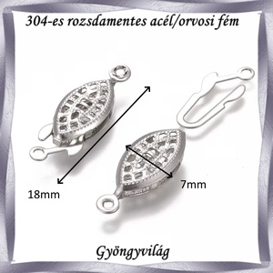 304 Nemes acél ékszerkellék: lánckapocs NALK 10 2db/ csomag - kellékek & szerszámok - gyöngyfűzés kellékek - egyéb alkatrész - Meska.hu