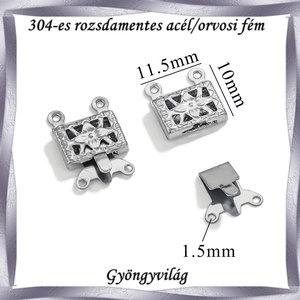 304 Nemes acél ékszerkellék: lánckapocs NALK 11 2db/ csomag - kellékek & szerszámok - gyöngyfűzés kellékek - egyéb alkatrész - Meska.hu