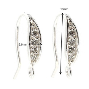  925-ös sterling ezüst ékszerkellék: fülbevalóalap akasztós EFK A 45-1 - kellékek & szerszámok - ékszerkellék - fülbevaló alap - Meska.hu