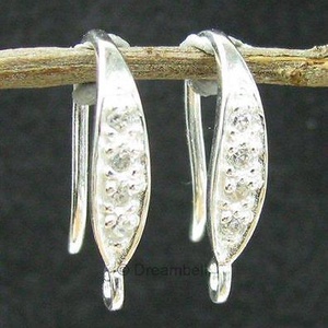  925-ös sterling ezüst ékszerkellék: fülbevalóalap akasztós EFK A 45-1 - kellékek & szerszámok - ékszerkellék - fülbevaló alap - Meska.hu