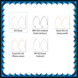 925-ös sterling ezüst ékszerkellék: fülbevalóalap akasztós EFK A 50-1g - kellékek & szerszámok - gyöngyfűzés kellékek - egyéb alkatrész - Meska.hu