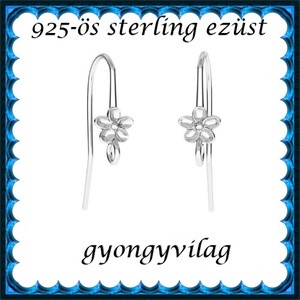  925-ös sterling ezüst ékszerkellék: fülbevalóalap akasztós EFK A 73-2 - Meska.hu